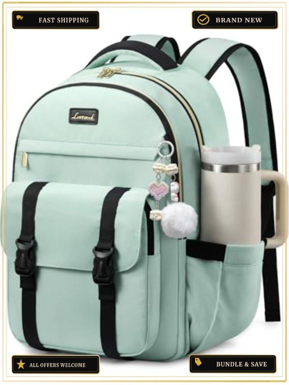 School Backpack for Teen Girls 15.6 Inch Laptop 30L Large Capacity Bookbag with